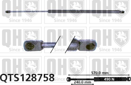 Quinton Hazell QTS128758 - Gāzes atspere, Bagāžas / Kravas nodalījuma vāks www.autospares.lv