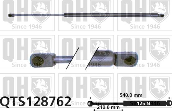 Quinton Hazell QTS128762 - Gāzes atspere, Motora pārsegs www.autospares.lv