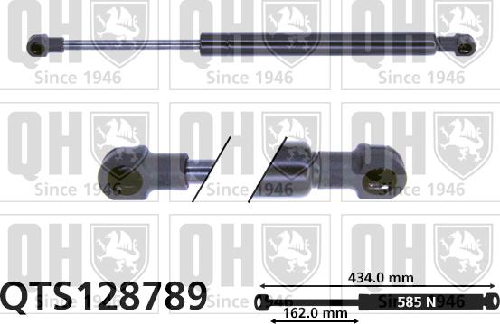 Quinton Hazell QTS128789 - Gāzes atspere, Bagāžas / Kravas nodalījuma vāks www.autospares.lv