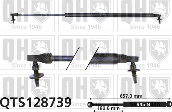 Quinton Hazell QTS128739 - Gāzes atspere, Bagāžas / Kravas nodalījuma vāks www.autospares.lv