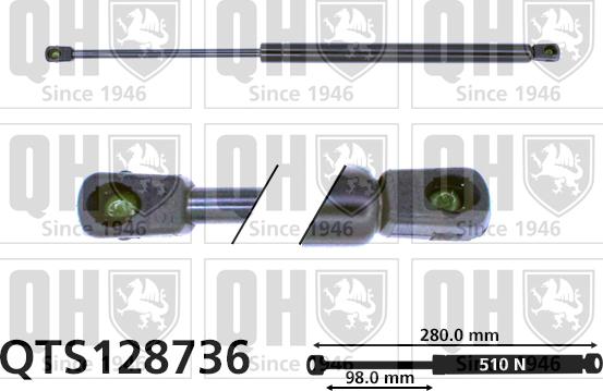 Quinton Hazell QTS128736 - Gāzes atspere, Bagāžas / Kravas nodalījuma vāks www.autospares.lv