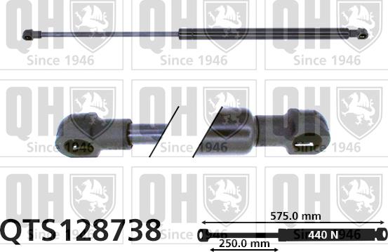 Quinton Hazell QTS128738 - Gāzes atspere, Motora pārsegs www.autospares.lv