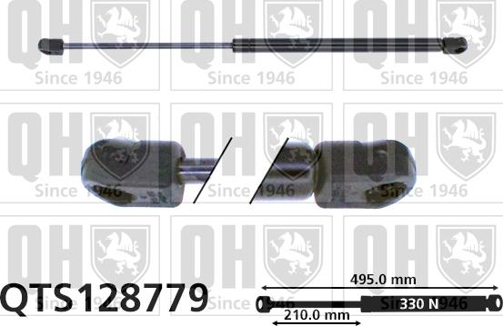 Quinton Hazell QTS128779 - Gāzes atspere, Bagāžas / Kravas nodalījuma vāks www.autospares.lv