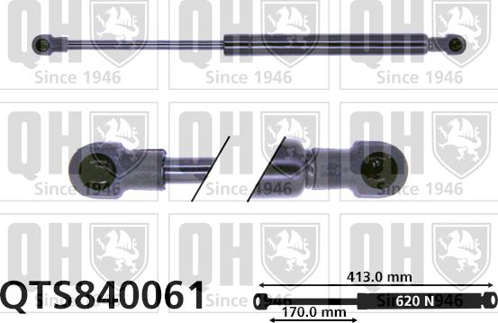 Quinton Hazell QTS840061 - Gāzes atspere, Bagāžas / Kravas nodalījuma vāks www.autospares.lv