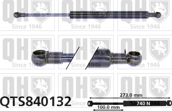 Quinton Hazell QTS840132 - Gāzes atspere, Bagāžas / Kravas nodalījuma vāks www.autospares.lv