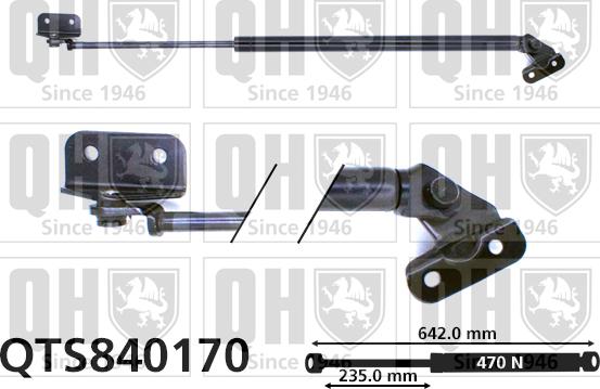 Quinton Hazell QTS840170 - Gāzes atspere, Bagāžas / Kravas nodalījuma vāks www.autospares.lv