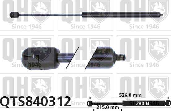 Quinton Hazell QTS840312 - Gāzes atspere, Motora pārsegs www.autospares.lv