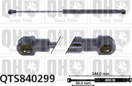 Quinton Hazell QTS840299 - Gāzes atspere, Motora pārsegs www.autospares.lv