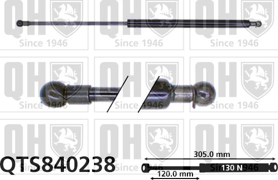 Quinton Hazell QTS840238 - Газовая пружина, упор www.autospares.lv