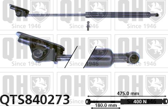 Quinton Hazell QTS840273 - Gāzes atspere, Bagāžas / Kravas nodalījuma vāks www.autospares.lv