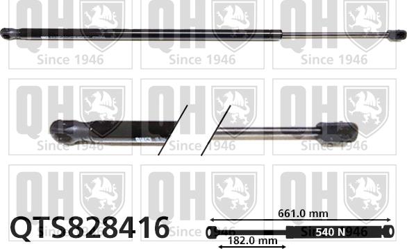 Quinton Hazell QTS828416 - Gāzes atspere, Bagāžas / Kravas nodalījuma vāks www.autospares.lv