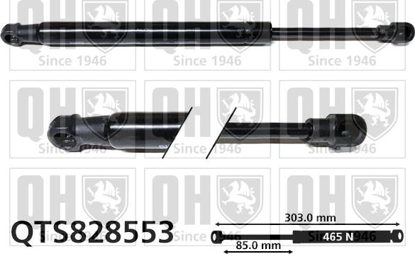 Quinton Hazell QTS828553 - Gāzes atspere, Motora pārsegs www.autospares.lv