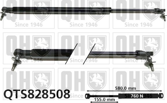 Quinton Hazell QTS828508 - Gāzes atspere, Bagāžas / Kravas nodalījuma vāks www.autospares.lv