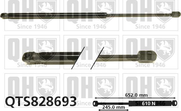 Quinton Hazell QTS828693 - Gāzes atspere, Bagāžas / Kravas nodalījuma vāks www.autospares.lv