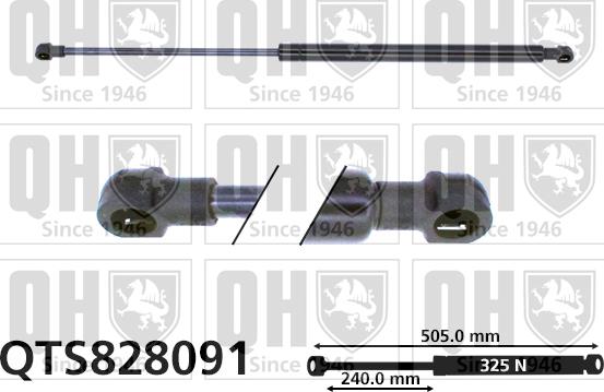 Quinton Hazell QTS828091 - Gāzes atspere, Bagāžas / Kravas nodalījuma vāks www.autospares.lv