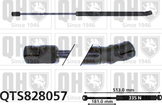 Quinton Hazell QTS828057 - Gāzes atspere, Bagāžas / Kravas nodalījuma vāks www.autospares.lv