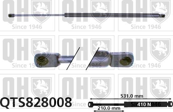 Quinton Hazell QTS828008 - Gāzes atspere, Bagāžas / Kravas nodalījuma vāks www.autospares.lv