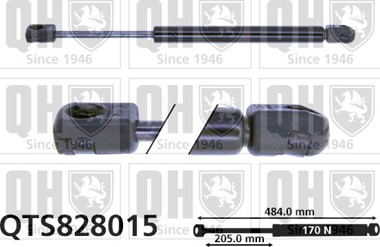 Quinton Hazell QTS828015 - Gāzes atspere, Motora pārsegs www.autospares.lv