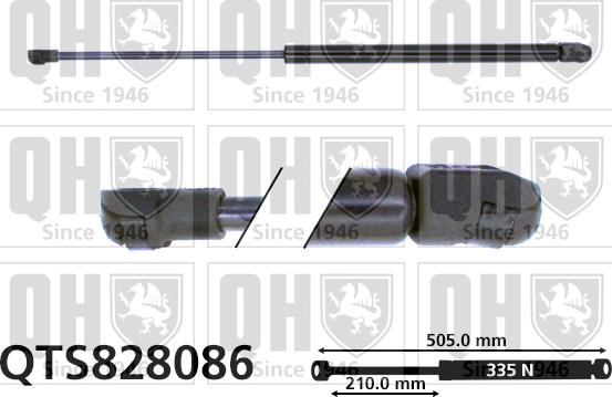 Quinton Hazell QTS828086 - Gāzes atspere, Bagāžas / Kravas nodalījuma vāks www.autospares.lv