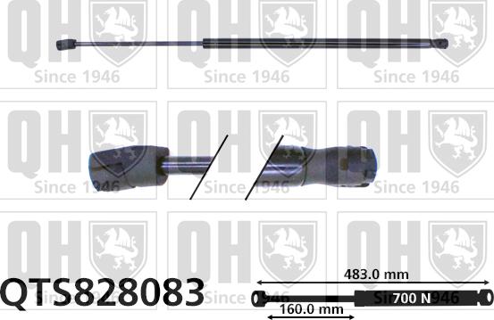 Quinton Hazell QTS828083 - Gāzes atspere, Bagāžas / Kravas nodalījuma vāks www.autospares.lv