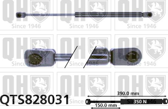 Quinton Hazell QTS828031 - Gāzes atspere, Bagāžas / Kravas nodalījuma vāks www.autospares.lv