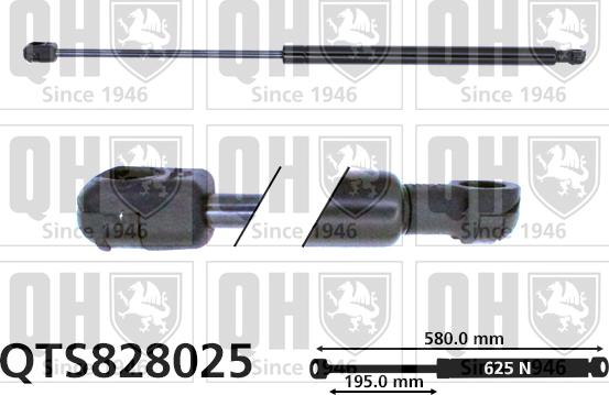 Quinton Hazell QTS828025 - Gāzes atspere, Bagāžas / Kravas nodalījuma vāks www.autospares.lv