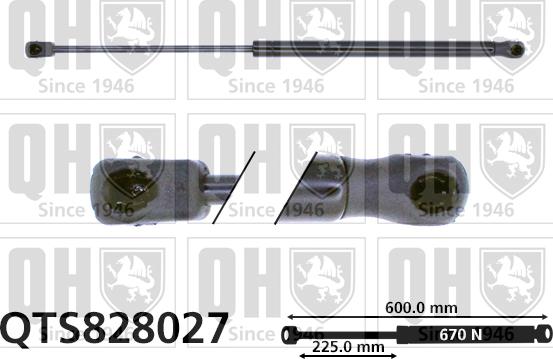 Quinton Hazell QTS828027 - Gāzes atspere, Bagāžas / Kravas nodalījuma vāks www.autospares.lv