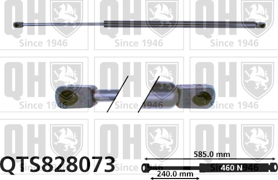 Quinton Hazell QTS828073 - Gāzes atspere, Bagāžas / Kravas nodalījuma vāks www.autospares.lv