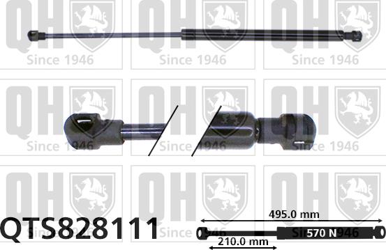 Quinton Hazell QTS828111 - Gāzes atspere, Bagāžas / Kravas nodalījuma vāks www.autospares.lv