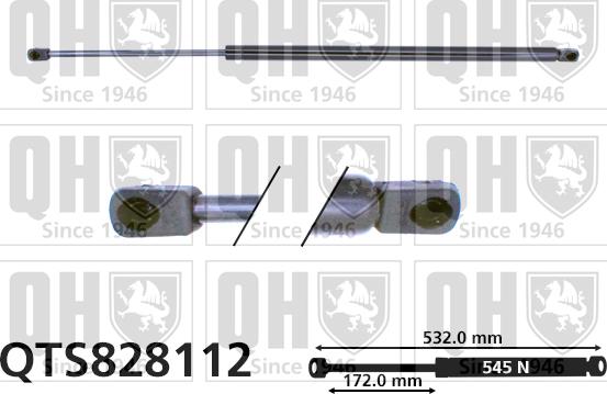 Quinton Hazell QTS828112 - Gāzes atspere, Bagāžas / Kravas nodalījuma vāks www.autospares.lv