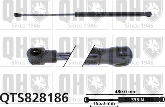 Quinton Hazell QTS828186 - Gāzes atspere, Bagāžas / Kravas nodalījuma vāks www.autospares.lv