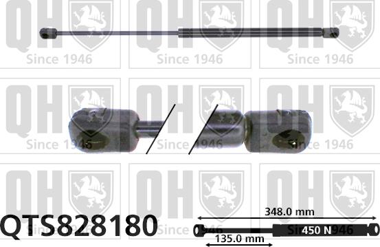 Quinton Hazell QTS828180 - Gāzes atspere, Motora pārsegs www.autospares.lv