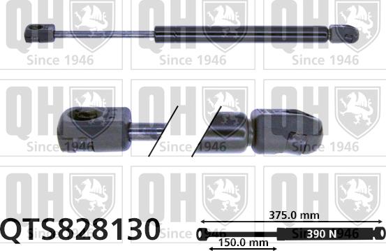 Quinton Hazell QTS828130 - Gāzes atspere, Bagāžas / Kravas nodalījuma vāks www.autospares.lv