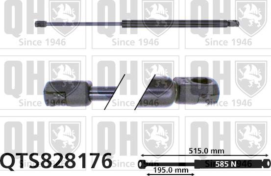 Quinton Hazell QTS828176 - Gāzes atspere, Bagāžas / Kravas nodalījuma vāks www.autospares.lv