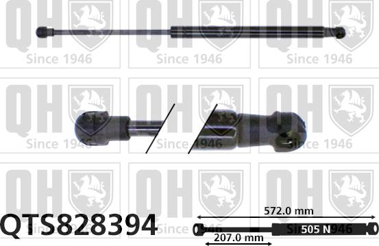 Quinton Hazell QTS828394 - Gāzes atspere, Bagāžas / Kravas nodalījuma vāks www.autospares.lv