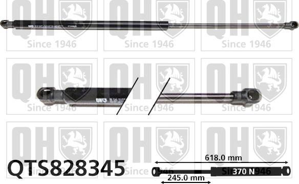 Quinton Hazell QTS828345 - Gāzes atspere, Bagāžas / Kravas nodalījuma vāks www.autospares.lv