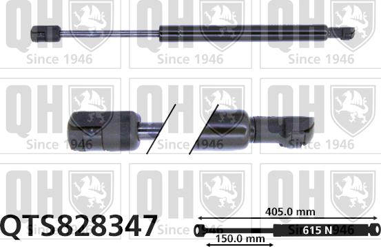 Quinton Hazell QTS828347 - Gāzes atspere, Bagāžas / Kravas nodalījuma vāks www.autospares.lv