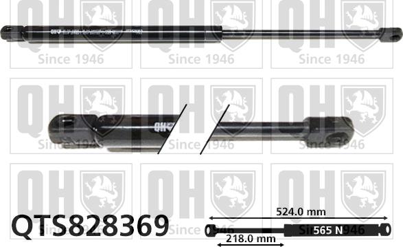 Quinton Hazell QTS828369 - Gāzes atspere, Bagāžas / Kravas nodalījuma vāks www.autospares.lv