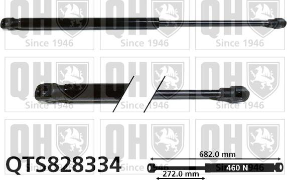 Quinton Hazell QTS828334 - Gāzes atspere, Bagāžas / Kravas nodalījuma vāks www.autospares.lv