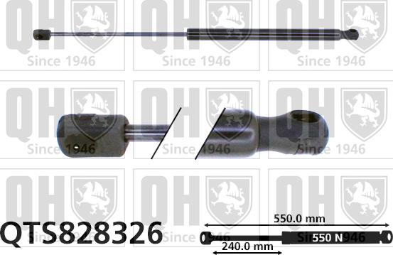 Quinton Hazell QTS828326 - Gāzes atspere, Bagāžas / Kravas nodalījuma vāks www.autospares.lv