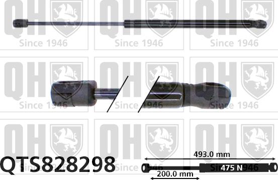 Quinton Hazell QTS828298 - Gāzes atspere, Bagāžas / Kravas nodalījuma vāks www.autospares.lv