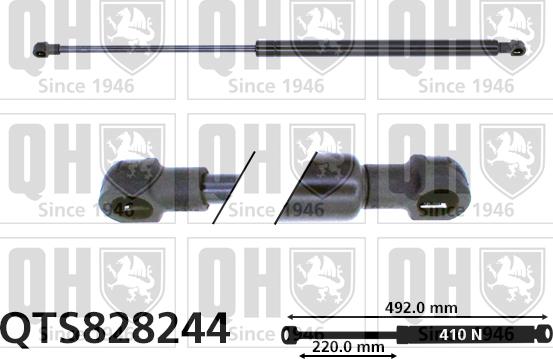 Quinton Hazell QTS828244 - Gāzes atspere, Bagāžas / Kravas nodalījuma vāks www.autospares.lv