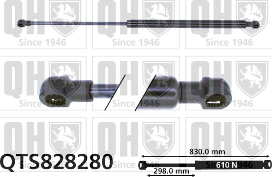 Quinton Hazell QTS828280 - Gāzes atspere, Bagāžas / Kravas nodalījuma vāks www.autospares.lv