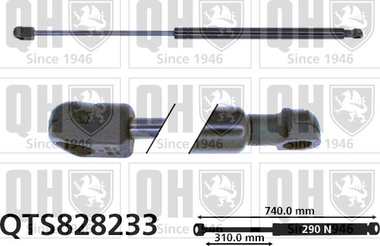 Quinton Hazell QTS828233 - Gāzes atspere, Motora pārsegs www.autospares.lv