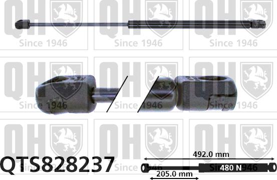 Quinton Hazell QTS828237 - Gāzes atspere, Bagāžas / Kravas nodalījuma vāks www.autospares.lv