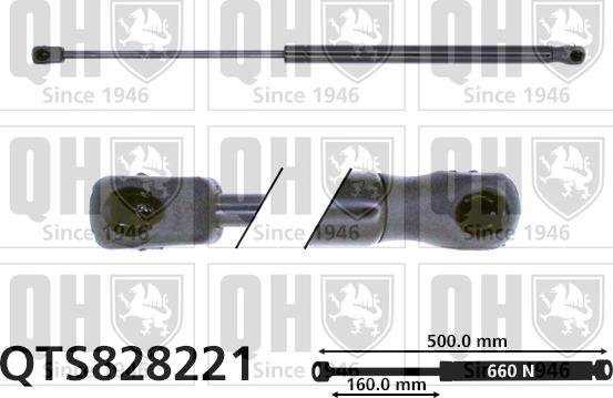 Quinton Hazell QTS828221 - Gāzes atspere, Bagāžas / Kravas nodalījuma vāks www.autospares.lv