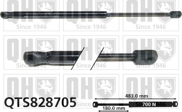 Quinton Hazell QTS828705 - Gāzes atspere, Bagāžas / Kravas nodalījuma vāks www.autospares.lv