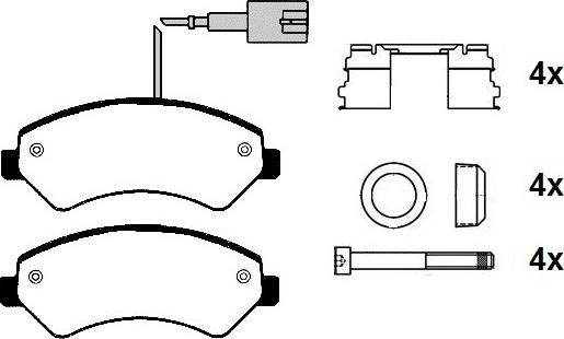 Raicam RA.0886.4K1 - Bremžu uzliku kompl., Disku bremzes www.autospares.lv