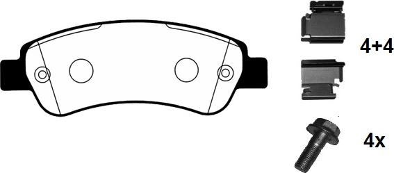 AUGROS 55418008 - Brake Pad Set, disc brake www.autospares.lv