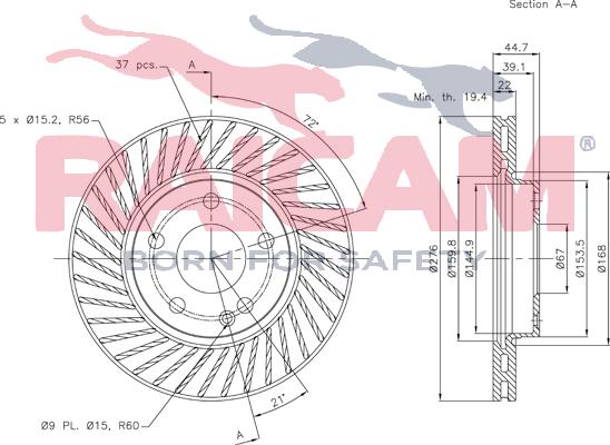 Raicam RD00484 - Bremžu diski www.autospares.lv